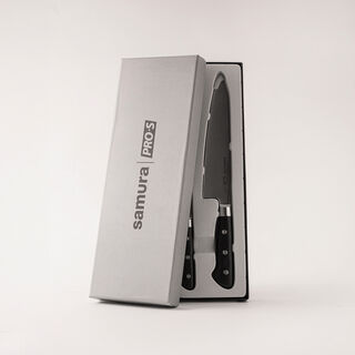 Samura pros set 3pcs stainless steel kitchen knives in black 7.9", 5"