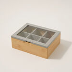 Dallaty bamboo tea box 6 sections, beige image number 0