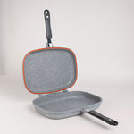 "ALBERTO 36CM DOUBLE FRY PAN GRAY GRANITE image number 1