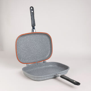 "ALBERTO 36CM DOUBLE FRY PAN GRAY GRANITE