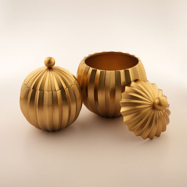 لا ميسا حافظة طعام معدن مع غطاء كبير19*19*22سم، ذهبي image number 1