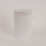 Cottage Bamboo Laundry Hamper Design And White Print 35*35*50 Cm image number 1