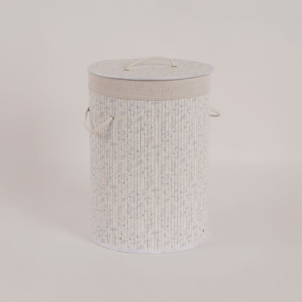 Cottage Bamboo Laundry Hamper Design And White Print 35*35*50 Cm image number 1