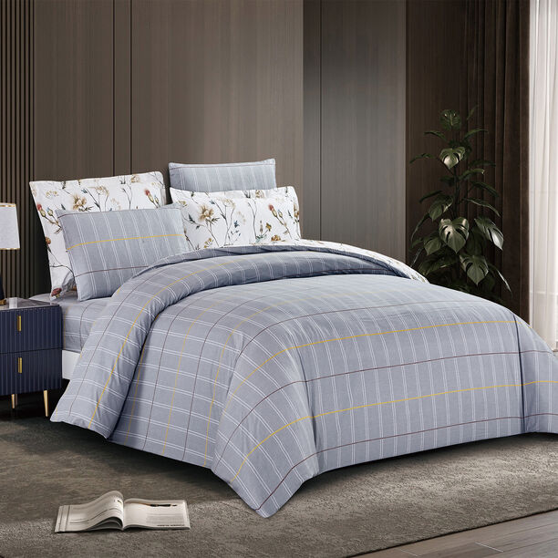 Unique home 6pc carnatian twin cotton comforter set 170*240cm image number 1