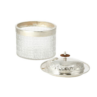 AMBRA SILVER PLATED BISCUIT BOX