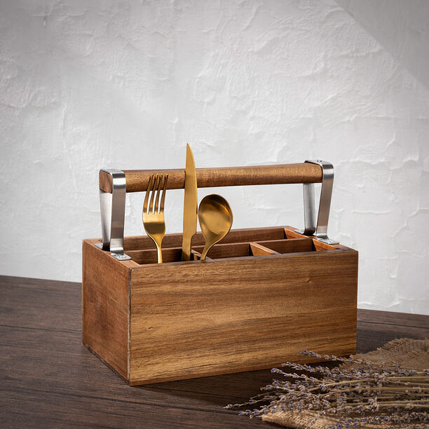 Alberto wooden cutlery holder 26*16*20 cm image number 0
