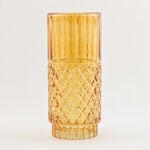 "Homez dark brown diamond pattern glass vase 15*15*34.3 cm image number 0