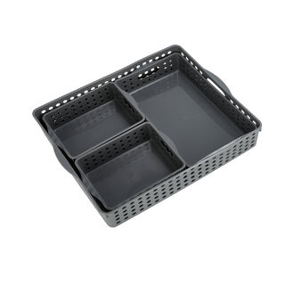  ORGANIZER TRAY with DIVIDERS WOVEN SET OF 5