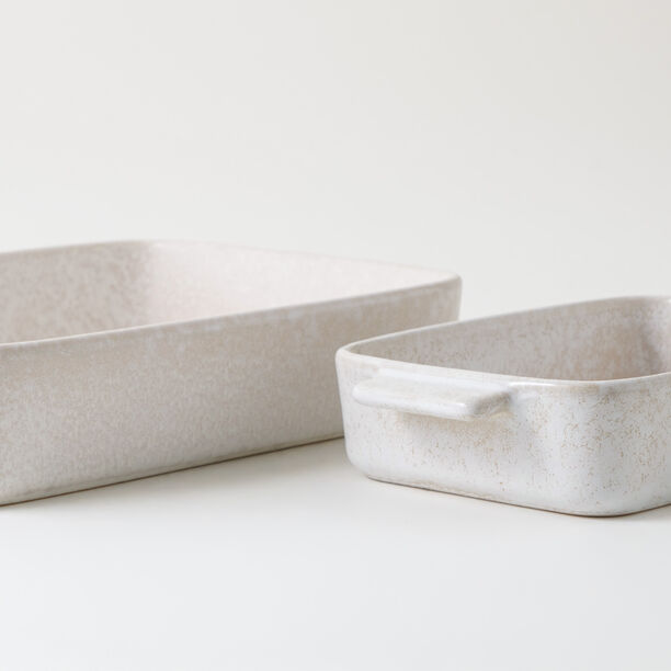 La Mesa stoneware oven to table 2pcs rectangular dish set, white image number 1