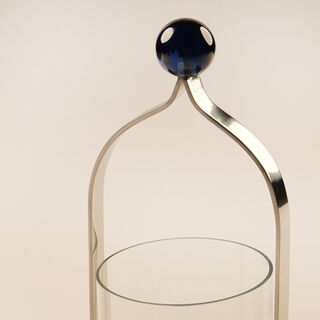 Homez stainless steel candle holder Yaqut collection, silver 12*11.5*26cm
