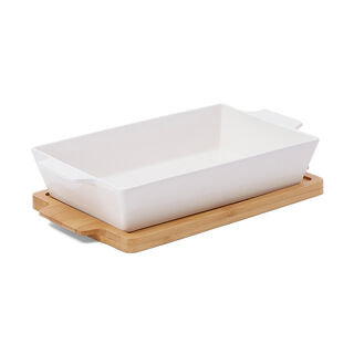 Rectangular Plate With Bamboo