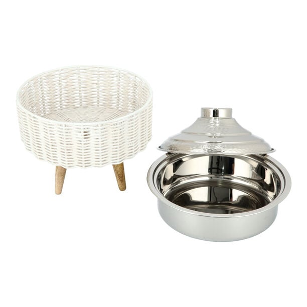 Small Bamboo Basket With Jar Nickel image number 2