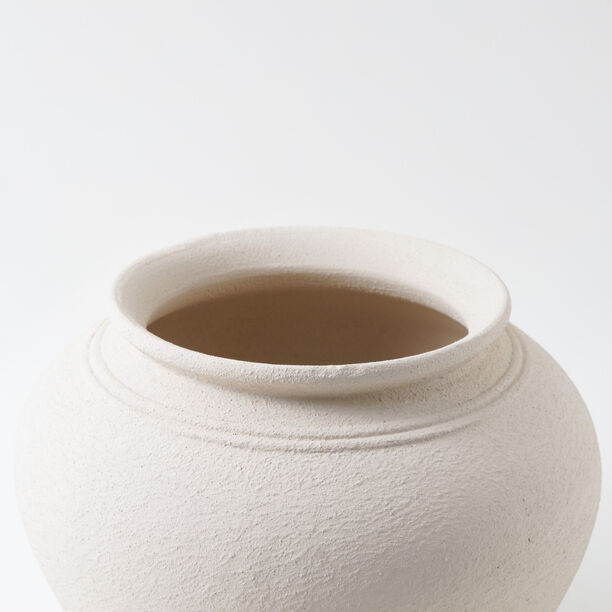 Homez Clay Stone Pot Vase 32*32*20Cm, Offwhite image number 2
