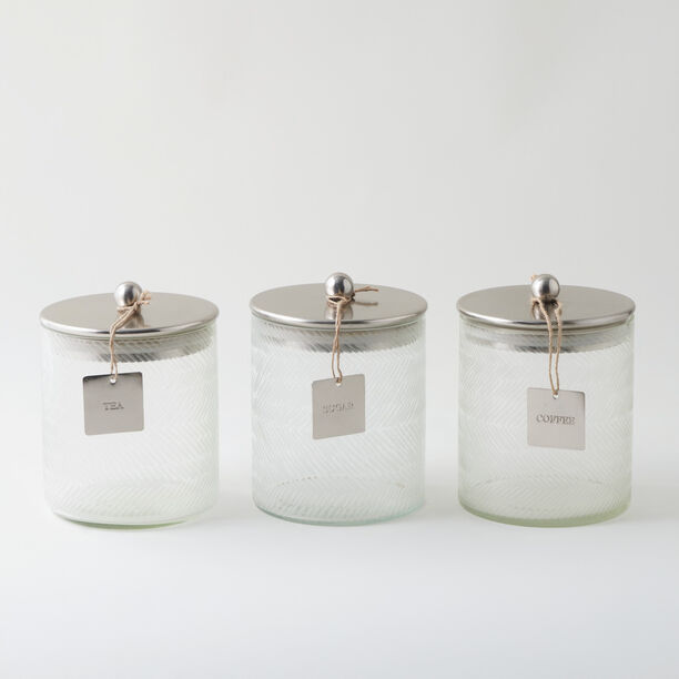 Alberto glass canister set 3pcs 12*12*14cm, silver image number 0