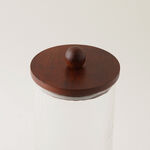 Alberto set of 2pcs clear hammered glass canisters with wooden lids image number 2