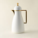 Dallaty 2 Pieces Plastic Vacuum Flask Koufa White & Gold 1L image number 1
