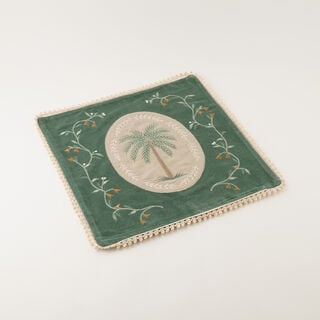Homez Green Framed Palm Cushion Cover, 45*45Cm