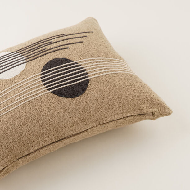 Homez Beige Abstract Circle And Line Cushion Cover, 30*45Cm image number 3