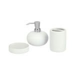 Stoneware Bath Set 3 pieces White image number 0