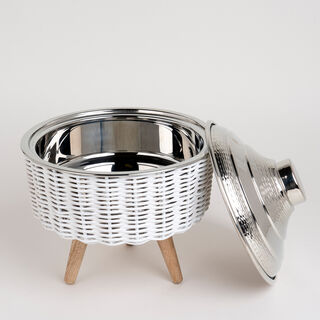 Small Bamboo Basket With Jar Nickel