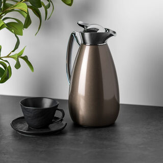 Dallety Steel Flask Italian Brown/Chrome 1 Liter