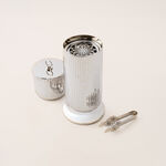 Mawaddah silver stainless steel oud burner & container set 9*9*20 cm image number 3