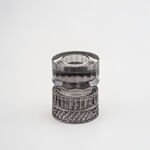 "Homez Light Grey Diamond Glass Candle Holder 13.3*13.3*15.4 cm image number 1