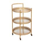 Serving Trolley 3 Tier Metal Gold Round Shape image number 1