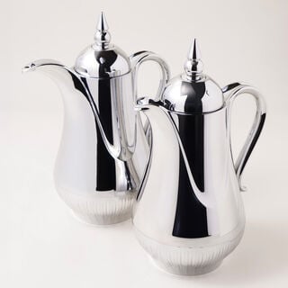 Dallaty Plastic Vacuum Flask Set Of 2, 1L, Silver