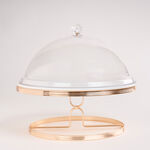 Round Cake Plate With Acrylic Dome And Stand image number 0