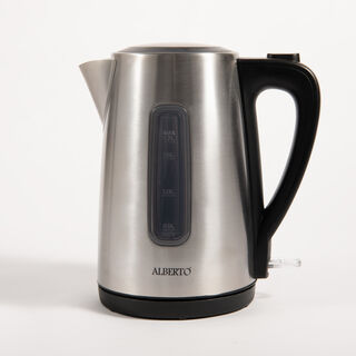 Alberto stainless steel kettle  1.7l,1850 2200w silver ,plastic base