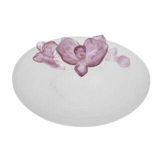 Ashtray Glass Clear Plate With Crystal Flower