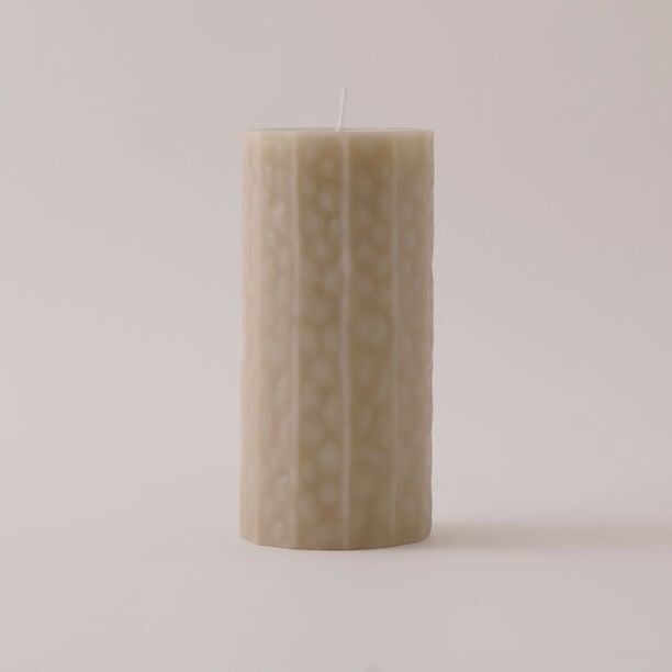 Homez Soya Wax Elegant Candle, Beige 7*15Cm image number 0