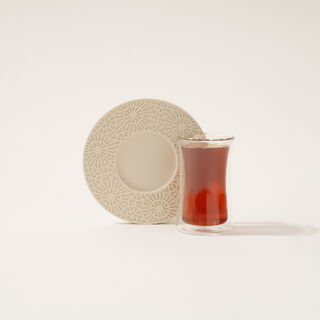 Dallaty tea set 12 pcs frosted glass white