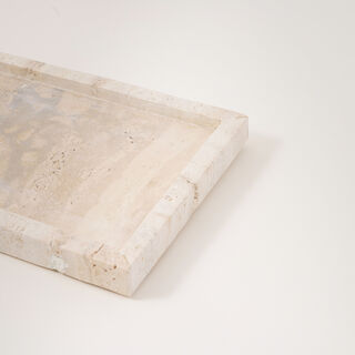 Homez marble candles serving tray 38*38*6.35cm, white