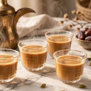 Dallaty Clear Glass Arabic Coffee Cups, 6 Pieces