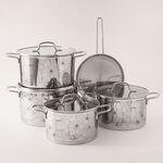 Alberto stainless steel 9pcs pot set with glass covers image number 0