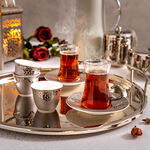 Dallaty grey porcelain and glass Tea and coffee cups set 18 pcs image number 5