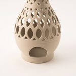 Homez beige ceramic candle holder 15.4*15.4*33 cm image number 5