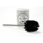 Ceramic Toilet Brush Holder With Stainless Pole Black Bristle Brush  image number 1