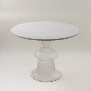 Homez marble center table 77*59cm, white