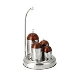 STAINLESS STEEL TRAY WITH 4 CONDEMENTS image number 1