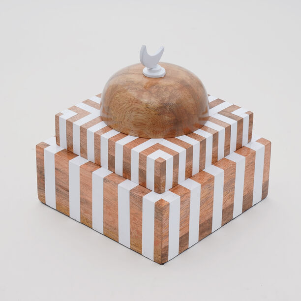 Homez Noorain Collection Decoration Item, White & Brown, 17.5*17.5*15 Cm image number 3