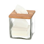 Tissue Box Wood And Glass image number 2
