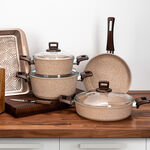 Alberto Granite Cookware Set 7 Pieces Brownstone image number 10