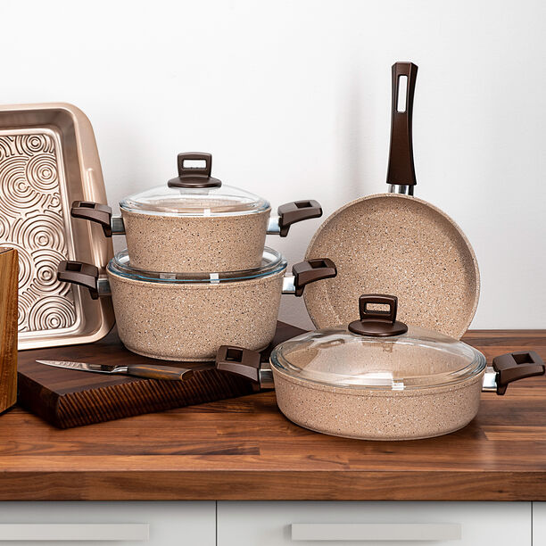 Alberto Granite Cookware Set 7 Pieces Brownstone image number 10