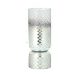 Glass Diamond Candle Holder Solid Cut Ombre And Silver  image number 1