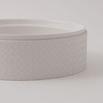 La Mesa Porcelain Tagine With Beige Leather Coat, White, 9.5" image number 3