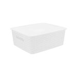 WHITE RATTAN STORAGE BOX STACKABLE image number 0