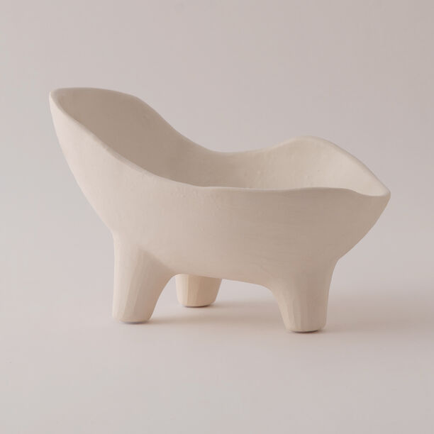 Homez Deep Ceramic Decor Bowl, Beige 26*17.5*17 Cm image number 0